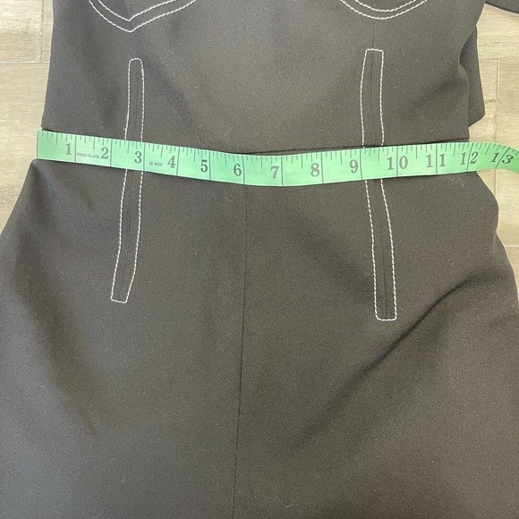 NWT Topshop Contrast Stitch Strapless Jumpsuit Black 6 - Picture 9 of 11